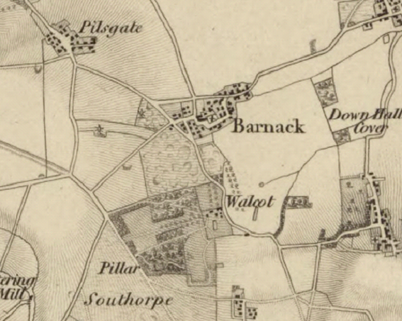 Map of Barnack, the Hills and Holes, and the surrounding area
